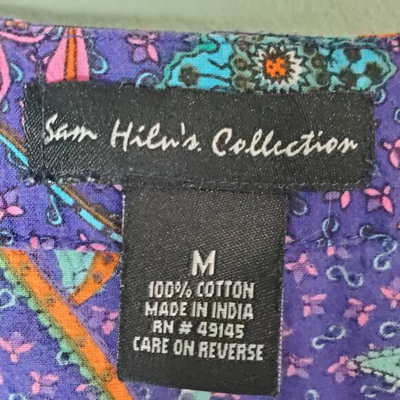 Sam Hilu's Collection Womens Boho Floral Paisley Print Tunic Top Size Medium - Picture 3 of 5